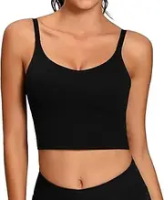 [Lemedy] Sports Bra Adjustable Strap Crop Padded Tank Top Workout Yoga Gym Running