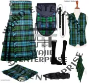 Scottish Handmade Men's 8 yard kilt With Accessories Multi Tartan Colors & Sizes