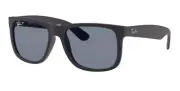 Ray-Ban Justin Polarised Sunglasses Black Rubber Dark Gray Blue RB4165 622/2V 54