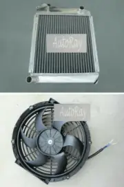 Full Aluminum Radiator + Fan for Austin Rover MINI 1275 GT 1959-1997 50mm 2 Row