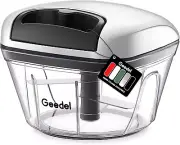Manual Food Processor Vegetable Cutter, Geedel Pull Chopper with String, Food Ch