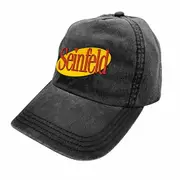 Seinfeld Washed Black Embroidered Hat Cap