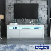 Modern TV Stand Cabinet 160CM LED Entertainment Unit Gloss Front Storage White