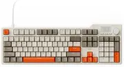 AJAZZ AK35I V3 Full Size Wired Gasket Mount Keyboard with Multimedia Buttons & Knob Control | Five Layer Pad | OEM Profile PBT Keycaps | White Backlit Custom Keyboard