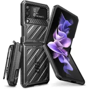 Full-body Dual Layer Rugged Protective Case with Holster for Samsung Galaxy z Flip 3 (2021 Release)