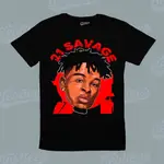 21 SAVAGE HIP-HOP RAP RAPPER R&B 藝術家音樂樂隊酷圖案 T 恤