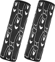 Car Seat Belt Pads 2 Piecing Soft Car Seatbelt Shoulder Cover Camera Bag Strap Cover Car Accessories for Adults Child Kids M Polar Bear Cartoon Newborns Black