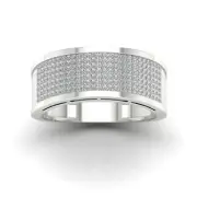 14k White Gold Round Cut 0.6Ct Diamond Wedding Band Ring Size 7 Clarity I2