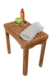 20.5" A GRADE TEAK WOOD STOOL SHOWER HOME BATH / SPA / GARDEN OUTDOOR TEAKWOOD