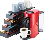 [FlagShip] for Nespresso Pod Holder Drawer Large Mullti Tier Coffee Pod Holder Vertuo (4 Tier (80Pods Capacity))