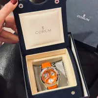 在飛比找蝦皮購物優惠-CORUM 崑崙大泡泡錶 橘色 45mm 保存良好