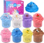 Petyuioyu 8 Pack Fluffy Slime Kit with Butter Slime,Fluffy Soft and Non-Stick...