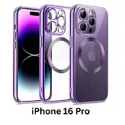 Shockproof Case Slim MagSafe Plating For iPhone 16 Pro Purple