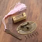 Carved Bird Flower Leaf Padlock& Latch Hasp Clasp Latch Kit Decorative Household