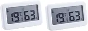 Alipis 2 Pcs Digital Thermometer Small Digital Alarm Clock Thermometers Room Temperature Alarm Clocks Clock Alarm Radio Loud Alarm Clock Clock Probe Thermometer Humidity Meter