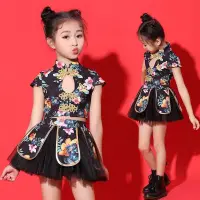 在飛比找蝦皮購物優惠-六一兒童表演服女童中國風走秀蓬蓬裙幼兒表演服爵士舞蹈套裝六一