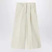 [Il Gufo] Pinstriped cotton pants 14 Y White