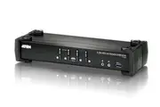 Aten Desktop KVMP Switch 4 Port Single Display 4k DisplayPort w/ audio, Cables Included, 2x USB Port, Selection Via Front Panel