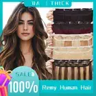 CLEARANCE One Piece Thick 100% Real Clip In Remy Human Remi Hair Extensions Weft