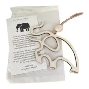 Friendship Elephant Ornament, Wooden Elephant Ornament with Story Card,5147