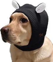 YAMEE Dog Winter Hats for Large Dogs, Small Dog Hat Dog Ear Muffs Noise Protection, Dog Knitted Hat Holiday Outdoor Walking Essential Clothing Matching (Large, Black)