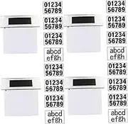 OSALADI 4 Sets Solar Door Micro LED Lights Sensor Bright Waterproof Numbers Signs Solar LED Pool Lights Home Air Vinyl Number Post Bulb Backlit Flashlight Address Pp