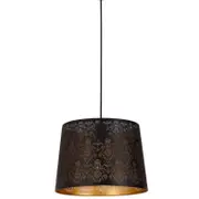 CLA Lighting Penshade Interior Slanted with Fleur Pattern Laser Cut Pendant Light Black