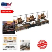 Ergonomic Triple Monitor Stand with Adjustable Size & Angle for Desk Efficiency