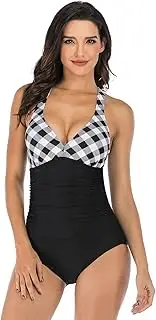 [TEMKIN] Swimming Costume Women Print Swimwear Tummy Control One Piece Swimsuits with Adjustable Strap