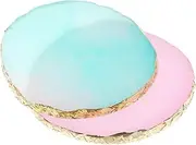minkissy 2pcs Nail Palette Tip Polish Color Mixing Plate Gel Nails Polish Pallet Manicure Color Mixing Palette Plates Curing Gradient Shading Nail Art Brush Pusher Press Nails Clear Resin