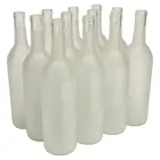 North Mountain Supply - 750ml Glass Bordeaux Wine Bottle Flat-Bottomed Cork F...