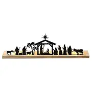 Christmas Tree Decorations Nativity Scene Nativity Sets For Christmas Indoor Black Metal Nativity Set With Wood Base People Nativity Set Tree Nativity