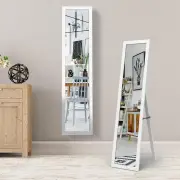 CostwayFull-length Wood Mirror with Wooden Frame-White