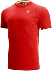 [Macron] Men's Run Start Scc Ralph T-Shirt Print Tomred/Dtomred Ss Man Jersey