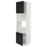 METOD hi cb f oven/micro w 2 drs/shelves, white/Upplöv matt anthracite, 60x60x220 cm