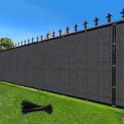 [LOVE STORY] 4'x 25' Fence Privacy Screen Outdoor Mesh Fencing Covers Screen Fence Wind Block with Grommets for Patio Garden Wall Backyard, Dark Grey (We Make Custom Size)