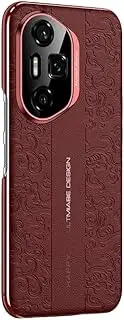 Jarttarn Case Compatible with Honor 300 Ultra 2024, PC + Auspicious Cloud Texture Leather All-Wrapped Drop-Proof & Smudge-Proof Cover (Red)