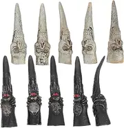Ipetboom 10pcs Halloween Scary Claws Witches Nails Spooky Fake Finger Cosplay Party Prop