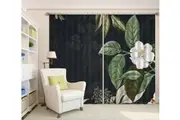3D White Petals 734 Curtains Drapes