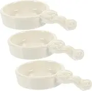 3Pcs Ruyi Ceramic Candle Holder, Tealight Candle Trays, Ceramic Wedding Candle Holder Essential Oil Burner Spoon, Tea Light Candle Holder White Porcelain Spoon
