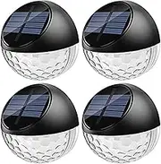 Quntis Solar Light Outdoor 4Pack,IP65 Waterproof Solar Fence Lights,Auto On/Off LED Solar Lights,Warm White Light Solar Deck Wall Lights for Garden Post Patio Yard Stairway Path Porch