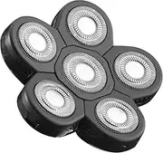 VRMETA 6 Blades Electric Head Shaver Replacement Heads Men's Electric Shaver Replacement Heads For Bald and Face