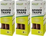 RESCUE! Spider Traps – Catches Brown Recluse, Hobo Spiders, Black Widows & Wolf Spiders - 3 Pack (9 Traps)