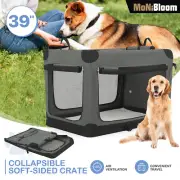 39Inch Collapsible Soft Dog Cat Crate Pet Puppy Cage Soft Sided w/Pocket+4 Doors
