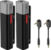 Getue SabineTek Official SmartMike+ Ultra-Compact Wireless Bluetooth Microphone TWS Noise Reduction Lavalier Mic-2 Pack, Transmitter &Receiver Mode (TR) (Black)