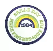 PATCH GSA Girl Scouts Skills Day 1984 Make Friends Have Fun Rainbow Purple Green