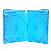100 NEW 12mm 2-Disc Double Blue Blu-Ray DVD CD Disc Case Movie Box