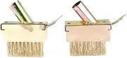 Housoutil 2pcs Gardening Tile Grout Scraper Tool Steel Wire Wheel Brush Floor Scrubber Weeding Wire Brush Tools Weeding Crevice Tool Cleaner Tools Wire Brush Broom Metal Wooden Crevice Brush