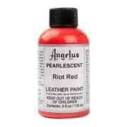 Angelus Pearlescent Acrylic Paint Riot Red #451 118ml Use On Leather, Vinyl Or Fabric