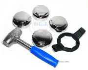 Hex Smooth Knock-Off Spinner, Wrench and Lead Hammer Set for Lowrider Wheels